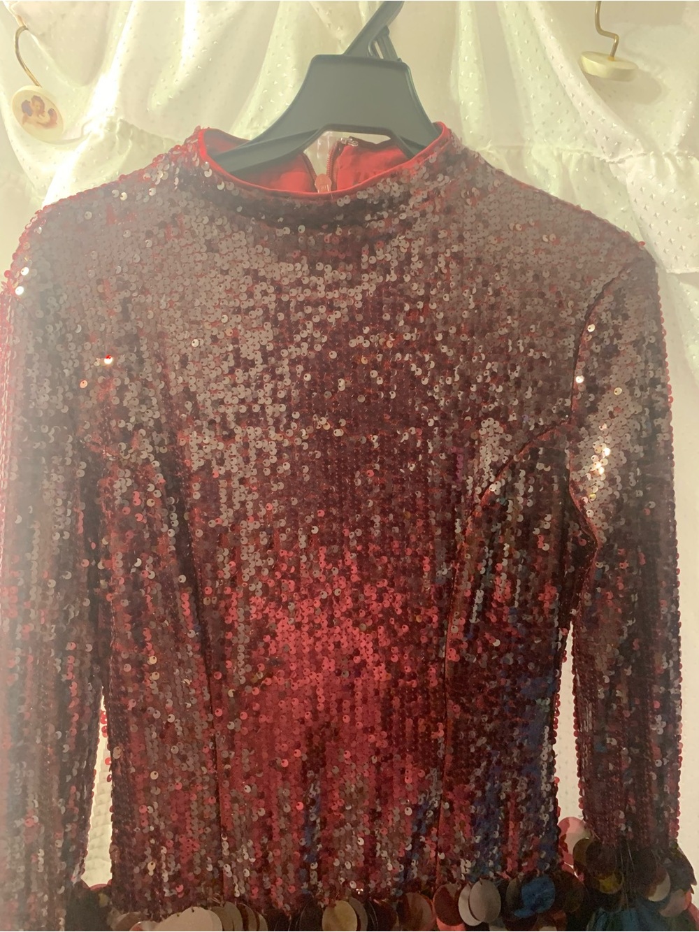 AKIRA Red Sequin Long Sleeve dress
